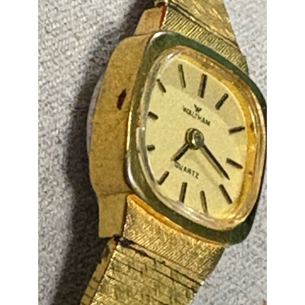 Vintage Waltham Women's Watch WN410-074 Gold Tone Women's Quartz New Battery